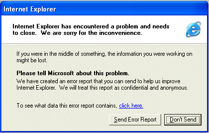 Unsent IE Error Reports Uncovered, You Won’t Believe Where!